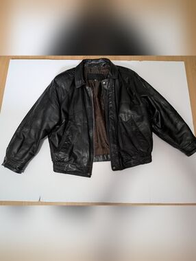 Christopher Rand Leather Jacket Men’s Medium Genuine Leather Classic Black